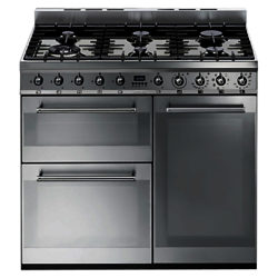 Smeg SY93 Symphony Dual Fuel Range Cooker, Stainless Steel Stainless Steel